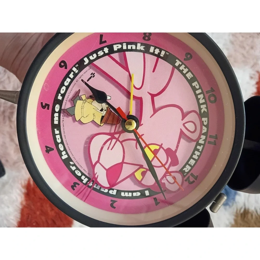 Vintage Pink Panther Alarm Clock Rare No Battery Included Works